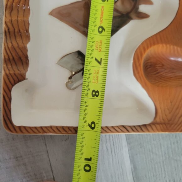 Vintage Ceramic Horse-Themed Ashtray Hand-Painted 8.5" x 7" Collectible - Picture 4 of 6